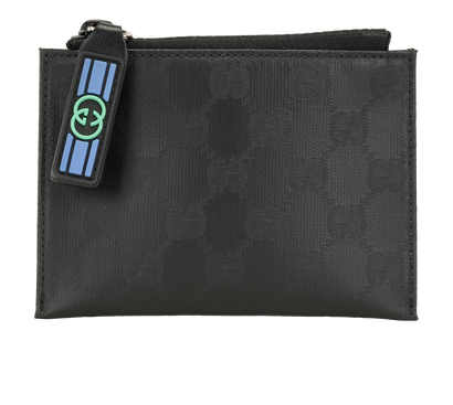 Gucci GG Supreme Small Zip Around Wallet, &pound;210, Accessories, Black, Canvas, Front view
